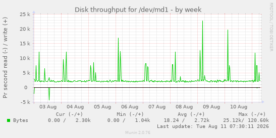 Disk throughput for /dev/md1